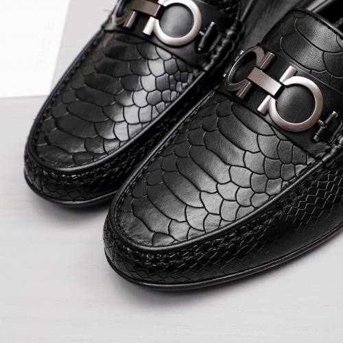 Replica Salvatore Ferragamo Leather Shoes For Men #981288 $72.00 USD for Wholesale