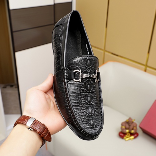 Replica Salvatore Ferragamo Leather Shoes For Men #981289 $72.00 USD for Wholesale