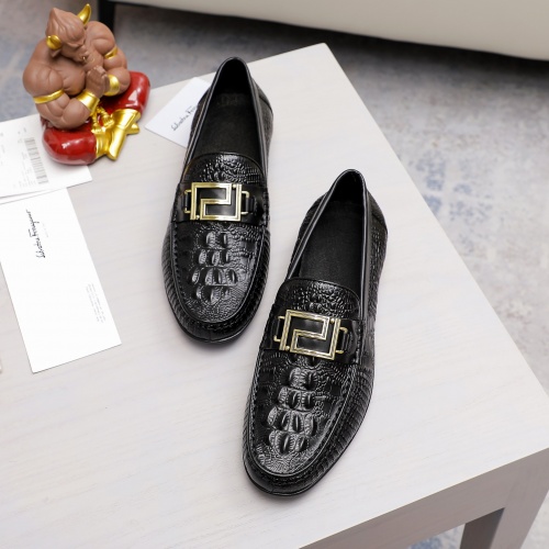 Replica Salvatore Ferragamo Leather Shoes For Men #981290 $72.00 USD for Wholesale
