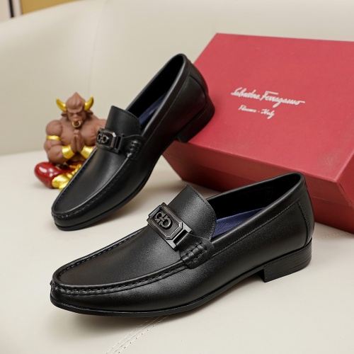 Replica Salvatore Ferragamo Leather Shoes For Men #981306 $82.00 USD for Wholesale