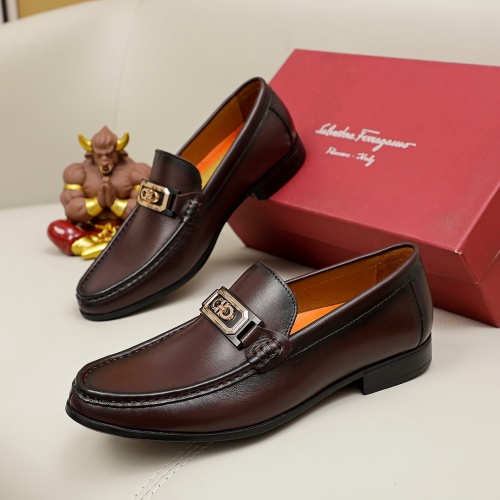 Replica Salvatore Ferragamo Leather Shoes For Men #981308 $82.00 USD for Wholesale