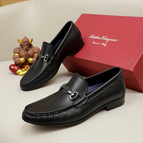 Replica Salvatore Ferragamo Leather Shoes For Men #981309 $82.00 USD for Wholesale