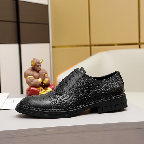 Replica Salvatore Ferragamo Leather Shoes For Men #981332 $82.00 USD for Wholesale