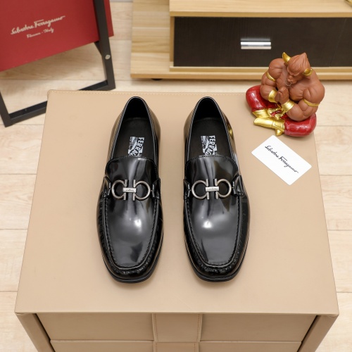 Replica Salvatore Ferragamo Leather Shoes For Men #981340 $102.00 USD for Wholesale