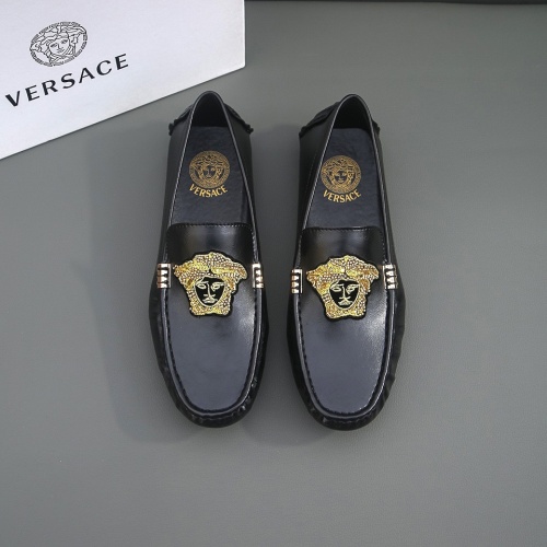 Replica Versace Leather Shoes For Men #981447 $68.00 USD for Wholesale
