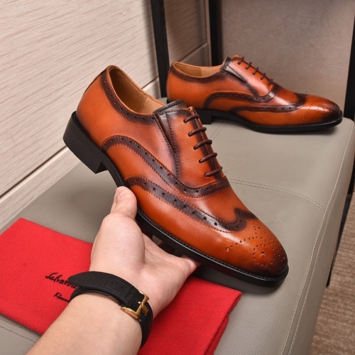 Replica Salvatore Ferragamo Leather Shoes For Men #982243 $98.00 USD for Wholesale