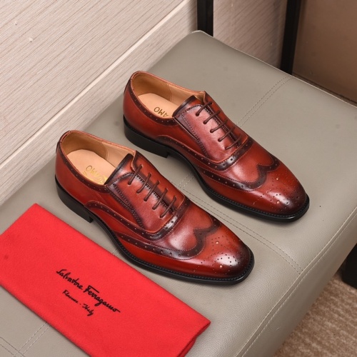 Salvatore Ferragamo Leather Shoes For Men #982244 $98.00 USD, Wholesale Replica Salvatore Ferragamo Leather Shoes