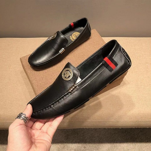 Replica Versace Leather Shoes For Men #982372 $72.00 USD for Wholesale