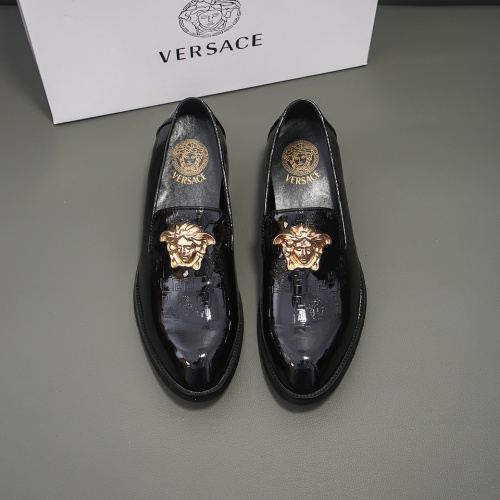 Replica Versace Leather Shoes For Men #982375 $76.00 USD for Wholesale