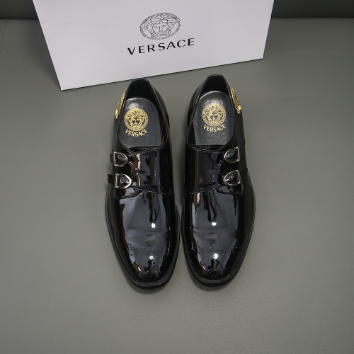Replica Versace Leather Shoes For Men #982376 $80.00 USD for Wholesale