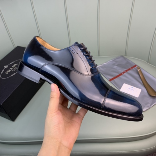Replica Prada Leather Shoes For Men #982387 $165.00 USD for Wholesale
