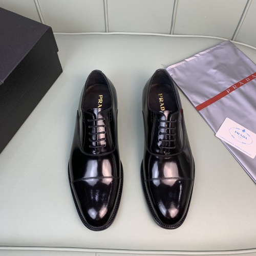 Replica Prada Leather Shoes For Men #982388 $165.00 USD for Wholesale