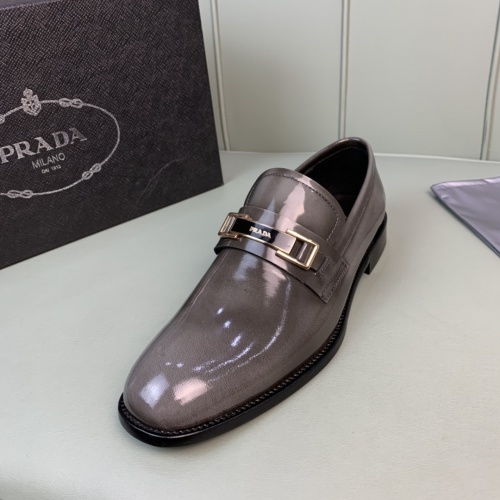 Replica Prada Leather Shoes For Men #982390 $165.00 USD for Wholesale