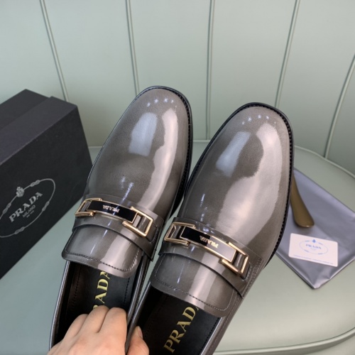 Replica Prada Leather Shoes For Men #982390 $165.00 USD for Wholesale