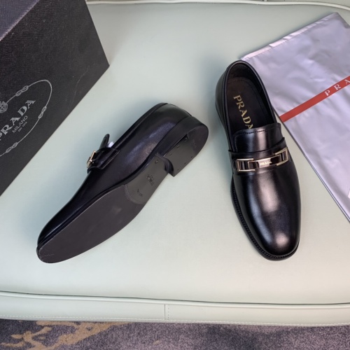 Replica Prada Leather Shoes For Men #982393 $165.00 USD for Wholesale