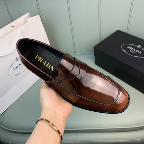 Replica Prada Leather Shoes For Men #982399 $172.00 USD for Wholesale