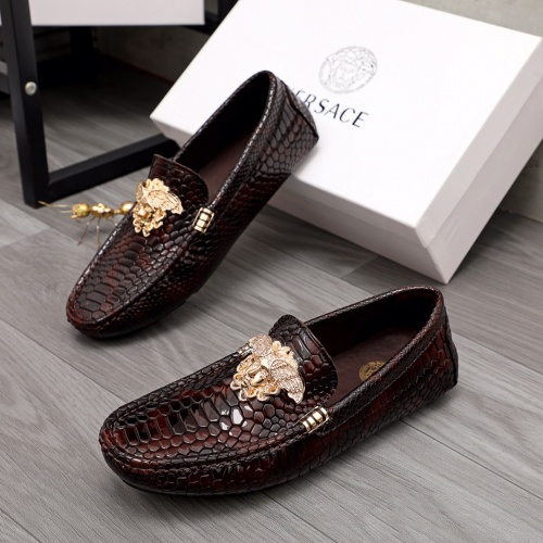 Versace Leather Shoes For Men #983846 $68.00 USD, Wholesale Replica Versace Leather Shoes