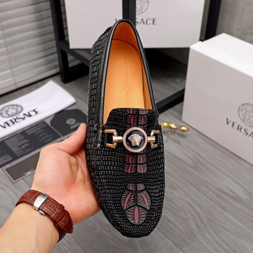 Replica Versace Leather Shoes For Men #983853 $72.00 USD for Wholesale