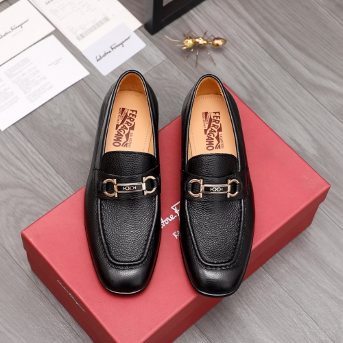 Replica Salvatore Ferragamo Leather Shoes For Men #983897 $85.00 USD for Wholesale