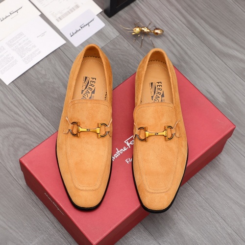 Replica Salvatore Ferragamo Leather Shoes For Men #983917 $96.00 USD for Wholesale