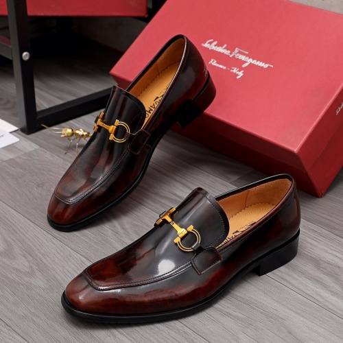 Replica Salvatore Ferragamo Leather Shoes For Men #983926 $96.00 USD for Wholesale