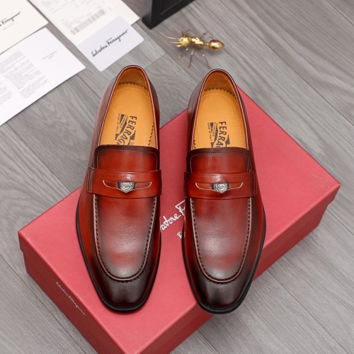 Replica Salvatore Ferragamo Leather Shoes For Men #983929 $96.00 USD for Wholesale
