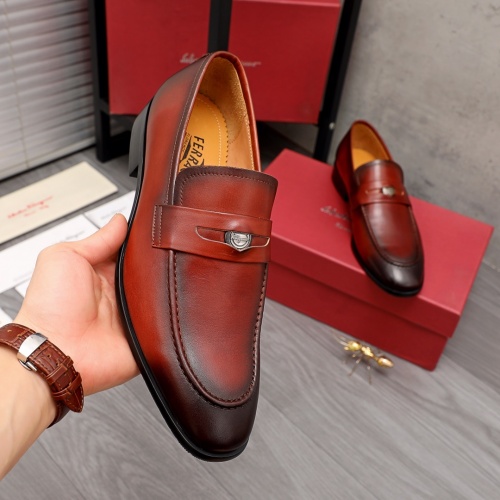 Replica Salvatore Ferragamo Leather Shoes For Men #983929 $96.00 USD for Wholesale