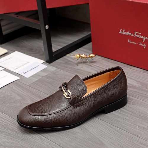 Replica Salvatore Ferragamo Leather Shoes For Men #983930 $85.00 USD for Wholesale