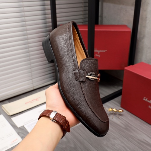 Replica Salvatore Ferragamo Leather Shoes For Men #983930 $85.00 USD for Wholesale