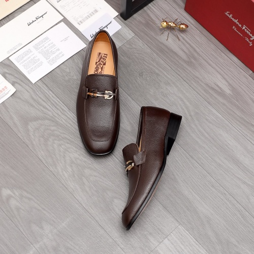 Replica Salvatore Ferragamo Leather Shoes For Men #983930 $85.00 USD for Wholesale