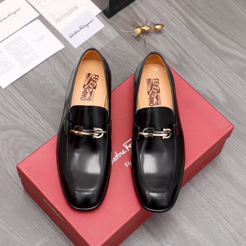 Replica Salvatore Ferragamo Leather Shoes For Men #983931 $85.00 USD for Wholesale