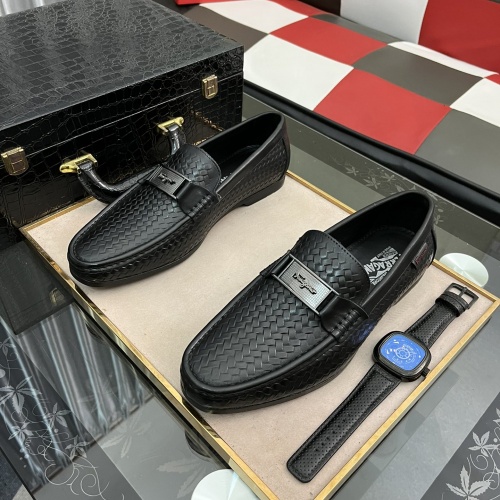 Replica Salvatore Ferragamo Leather Shoes For Men #984179 $72.00 USD for Wholesale