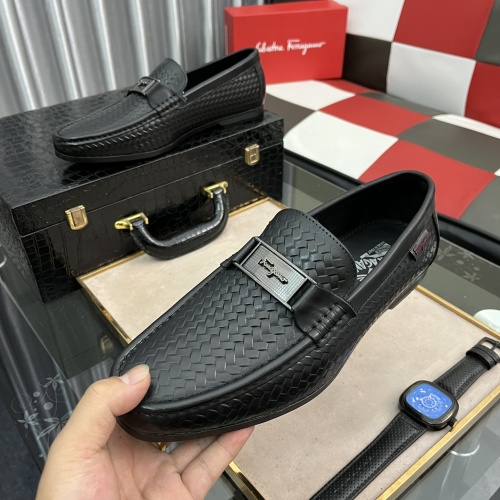 Replica Salvatore Ferragamo Leather Shoes For Men #984179 $72.00 USD for Wholesale