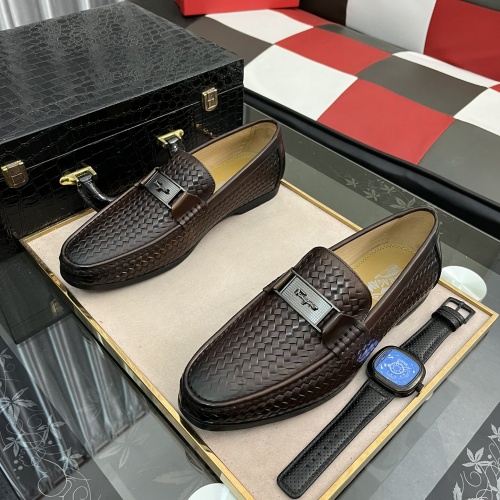 Replica Ferragamo Salvatore FS Leather Shoes For Men #984180 $72.00 USD for Wholesale
