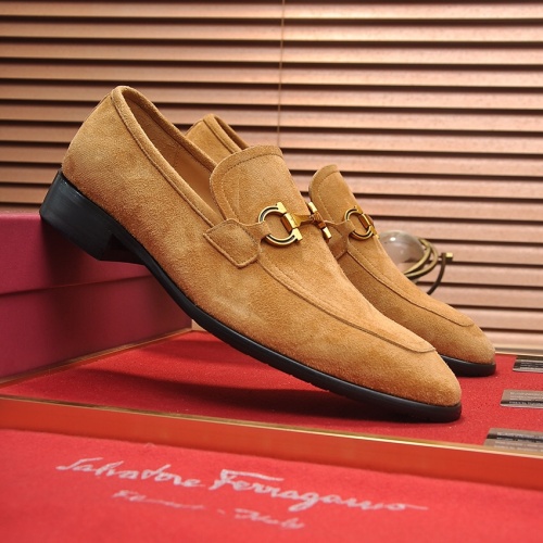 Replica Ferragamo Leather Shoes For Men #985624 $92.00 USD for Wholesale