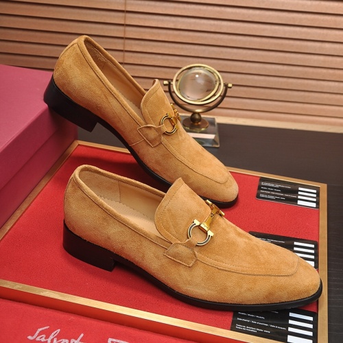 Replica Ferragamo Leather Shoes For Men #985624 $92.00 USD for Wholesale