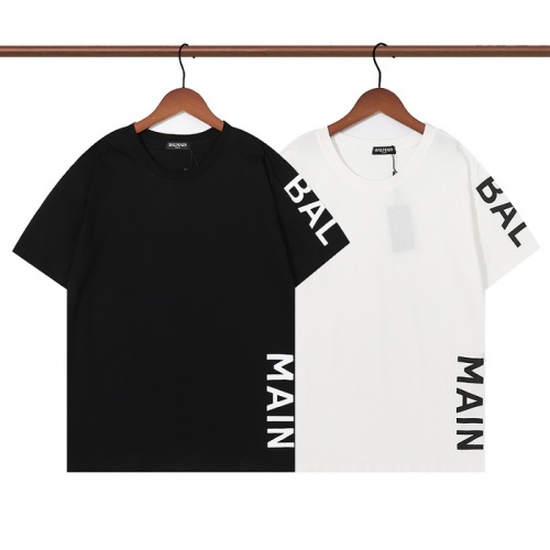 Replica Balmain T-Shirts Short Sleeved For Unisex #985820 $25.00 USD for Wholesale