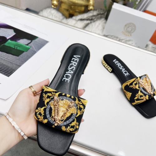 Replica Versace Slippers For Women #986671 $80.00 USD for Wholesale