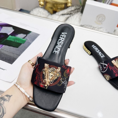 Replica Versace Slippers For Women #986672 $80.00 USD for Wholesale