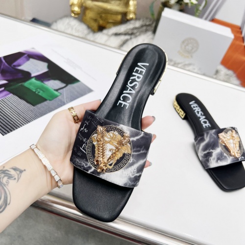 Replica Versace Slippers For Women #986673 $80.00 USD for Wholesale