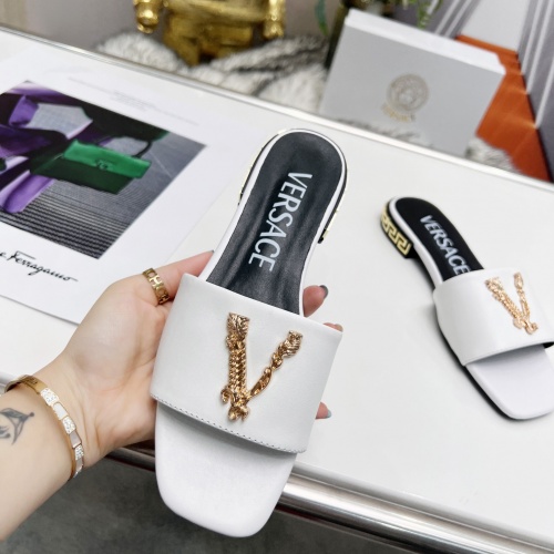 Replica Versace Slippers For Women #986686 $80.00 USD for Wholesale