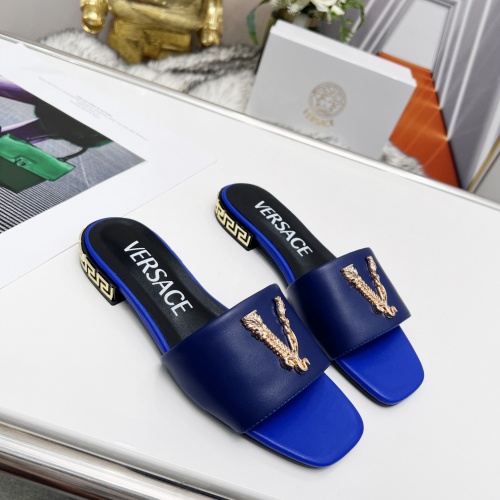 Replica Versace Slippers For Women #986691 $80.00 USD for Wholesale