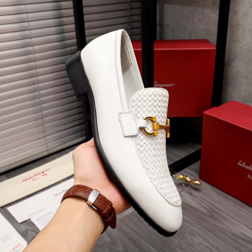 Replica Salvatore Ferragamo Leather Shoes For Men #988154 $100.00 USD for Wholesale