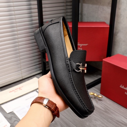 Replica Salvatore Ferragamo Leather Shoes For Men #988157 $92.00 USD for Wholesale