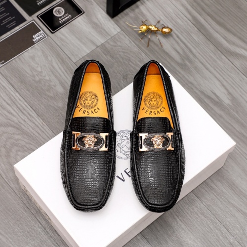 Replica Versace Leather Shoes For Men #988569 $68.00 USD for Wholesale