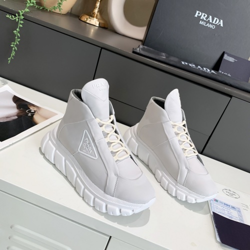 Replica Prada High Tops Shoes For Men #989540 $98.00 USD for Wholesale