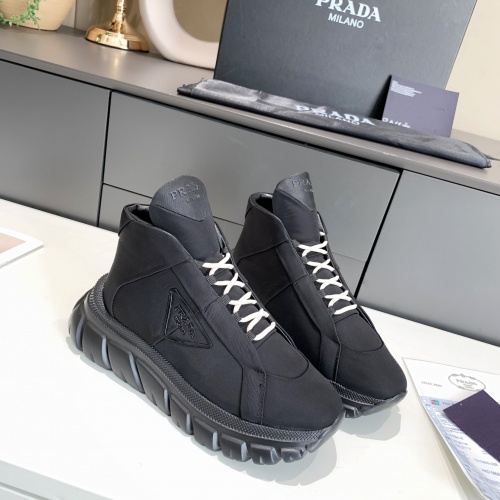 Replica Prada High Tops Shoes For Women #989545 $96.00 USD for Wholesale