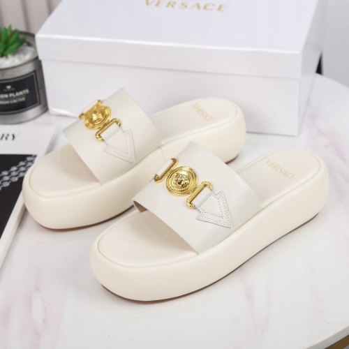 Replica Versace Slippers For Women #989591 $82.00 USD for Wholesale