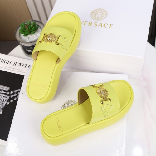 Replica Versace Slippers For Women #989592 $82.00 USD for Wholesale