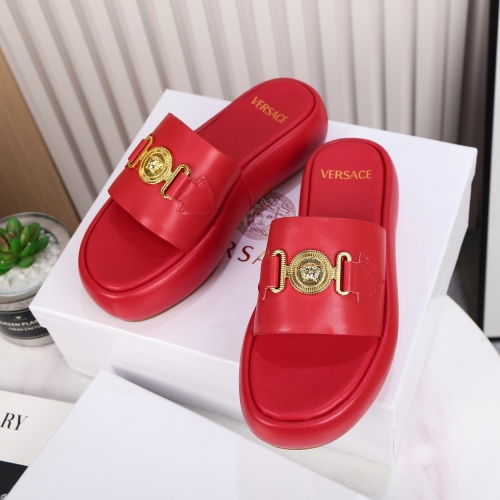 Replica Versace Slippers For Women #989595 $82.00 USD for Wholesale